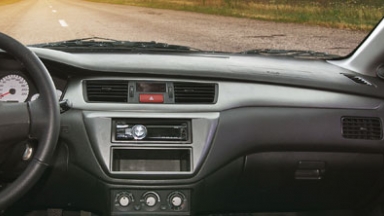 Vehicle dashboard on the road