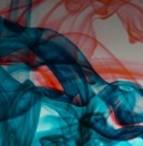 Red and deep blue smoke